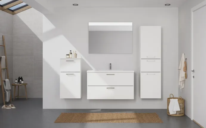 Atlas Ensemble sous vasque avec miroir et colonnes