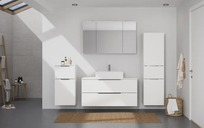 Atlas Ensemble sous vasque avec miroir et colonnes