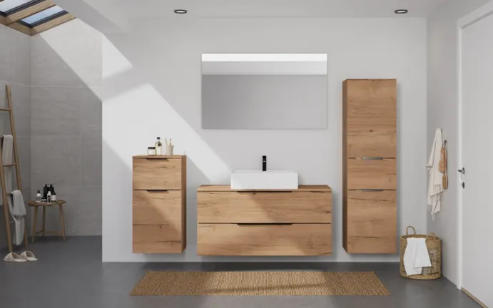 Atlas Ensemble sous vasque avec miroir et colonnes