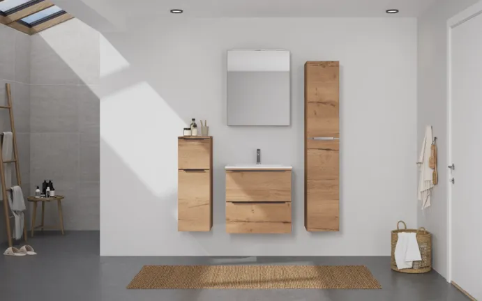 Atlas Ensemble sous vasque avec miroir et colonnes