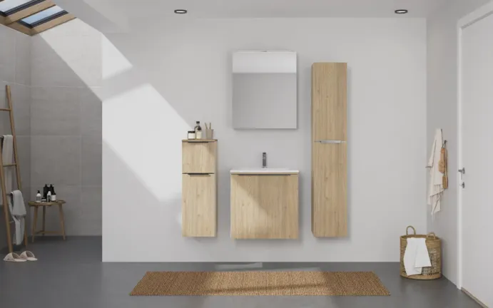 Atlas Ensemble sous vasque avec miroir et colonnes