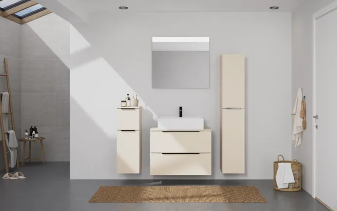 Atlas Ensemble sous vasque avec miroir et colonnes