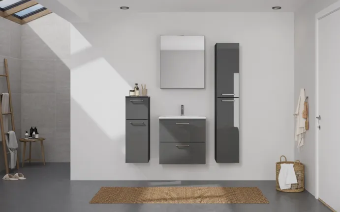 Atlas Ensemble sous vasque avec miroir et colonnes