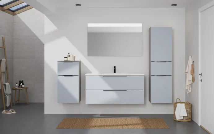 Atlas Ensemble sous vasque avec miroir et colonnes