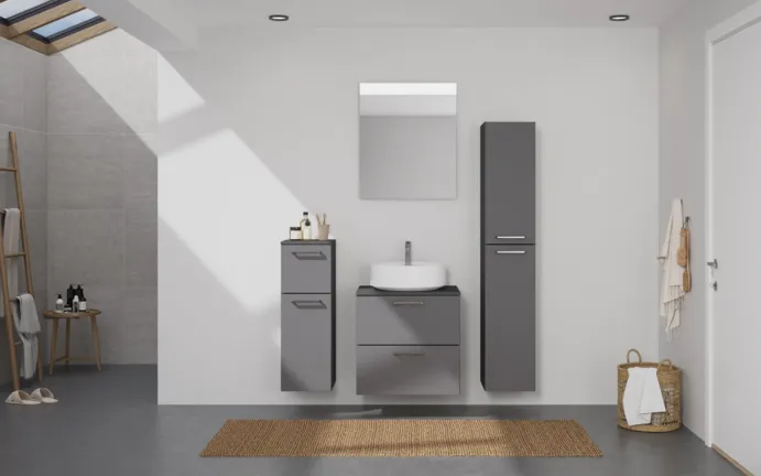 Atlas Ensemble sous vasque avec miroir et colonnes