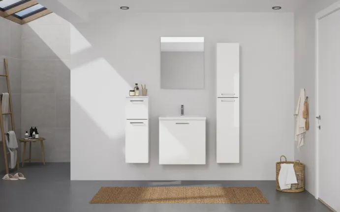 Atlas Ensemble sous vasque avec miroir et colonnes