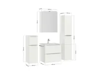 Atlas Ensemble sous vasque avec miroir et colonnes 4