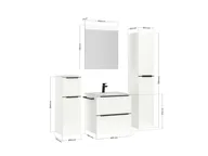 Atlas Ensemble sous vasque avec miroir et colonnes 4