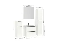 Atlas Ensemble sous vasque avec miroir et colonnes 4