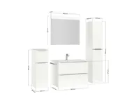 Atlas Ensemble sous vasque avec miroir et colonnes 4