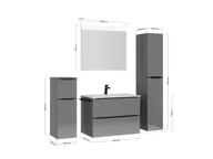 Atlas Ensemble sous vasque avec miroir et colonnes 4