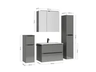 Atlas Ensemble sous vasque avec miroir et colonnes 4