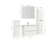 Atlas Ensemble sous vasque avec miroir et colonnes 4