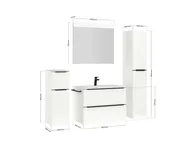 Atlas Ensemble sous vasque avec miroir et colonnes 4