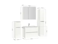 Atlas Ensemble sous vasque avec miroir et colonnes 4