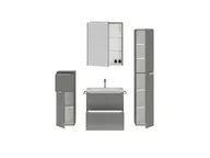 Atlas Ensemble sous vasque avec miroir et colonnes 2