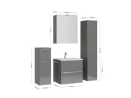 Atlas Ensemble sous vasque avec miroir et colonnes 4