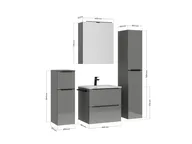 Atlas Ensemble sous vasque avec miroir et colonnes 4