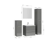 Atlas Ensemble sous vasque avec miroir et colonnes 4