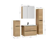 Atlas Ensemble sous vasque avec miroir et colonnes 4