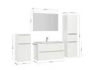 Atlas Ensemble sous vasque avec miroir et colonnes 4