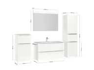 Atlas Ensemble sous vasque avec miroir et colonnes 4