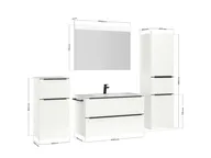 Atlas Ensemble sous vasque avec miroir et colonnes 4