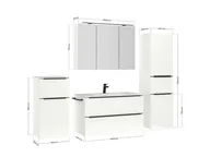 Atlas Ensemble sous vasque avec miroir et colonnes 4