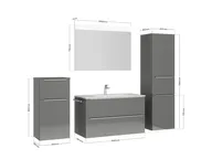 Atlas Ensemble sous vasque avec miroir et colonnes 4