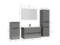 Atlas Ensemble sous vasque avec miroir et colonnes 4