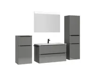 Atlas Ensemble sous vasque avec miroir et colonnes 3