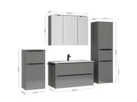 Atlas Ensemble sous vasque avec miroir et colonnes 4