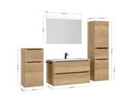 Atlas Ensemble sous vasque avec miroir et colonnes 4