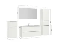 Atlas Ensemble sous vasque avec miroir et colonnes 4