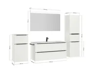 Atlas Ensemble sous vasque avec miroir et colonnes 4