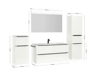 Atlas Ensemble sous vasque avec miroir et colonnes 4