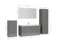 Atlas Ensemble sous vasque avec miroir et colonnes 4