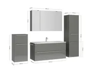 Atlas Ensemble sous vasque avec miroir et colonnes 4