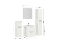 Atlas Ensemble sous vasque avec miroir et colonnes 4