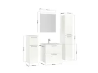 Atlas Ensemble sous vasque avec miroir et colonnes 4