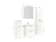 Atlas Ensemble sous vasque avec miroir et colonnes 4