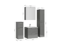 Atlas Ensemble sous vasque avec miroir et colonnes 4