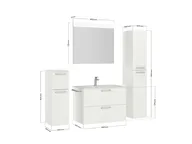 Atlas Ensemble sous vasque avec miroir et colonnes 4