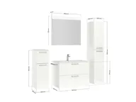 Atlas Ensemble sous vasque avec miroir et colonnes 4