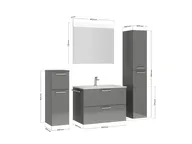 Atlas Ensemble sous vasque avec miroir et colonnes 4