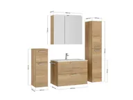 Atlas Ensemble sous vasque avec miroir et colonnes 4