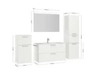 Atlas Ensemble sous vasque avec miroir et colonnes 4