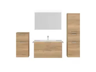 Atlas Ensemble sous vasque avec miroir et colonnes 1