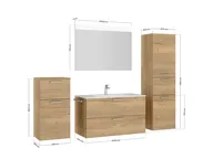 Atlas Ensemble sous vasque avec miroir et colonnes 4