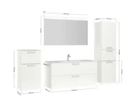 Atlas Ensemble sous vasque avec miroir et colonnes 4